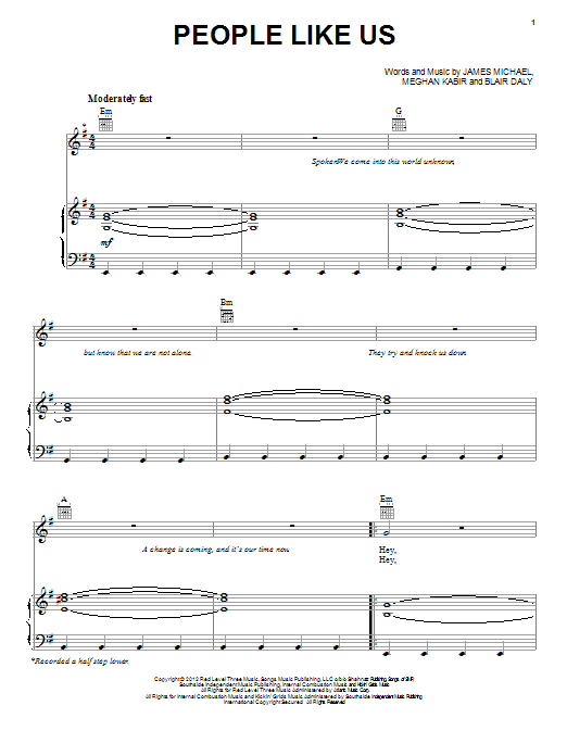 Download Kelly Clarkson People Like Us Sheet Music and learn how to play Piano, Vocal & Guitar (Right-Hand Melody) PDF digital score in minutes