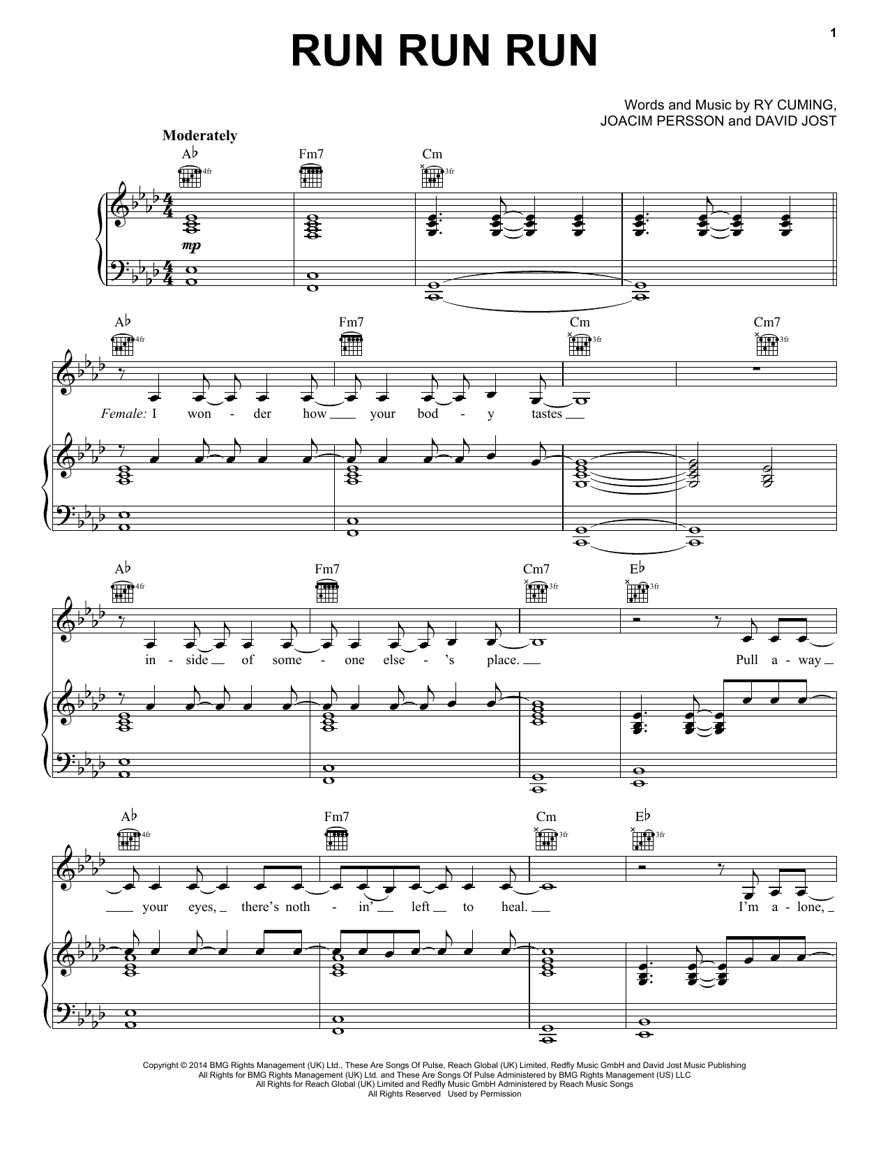 Download Kelly Clarkson Run Run Run Sheet Music and learn how to play Lyrics & Chords PDF digital score in minutes