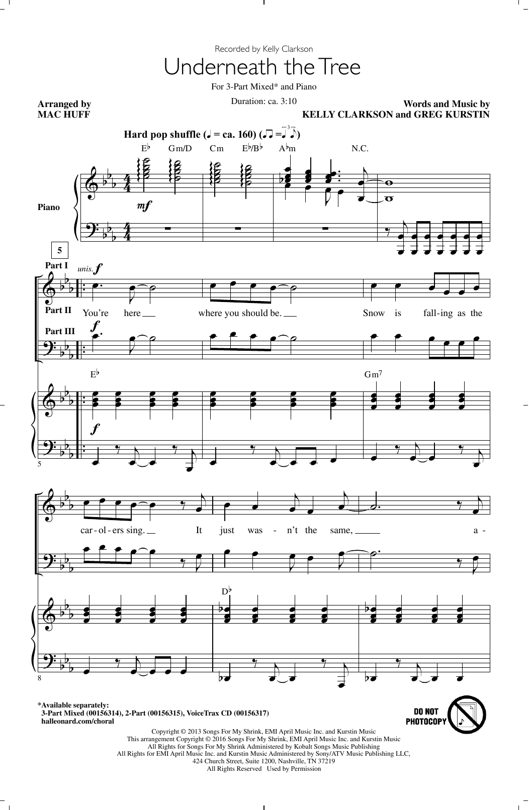 Download Mac Huff Underneath The Tree Sheet Music and learn how to play 2-Part Choir PDF digital score in minutes