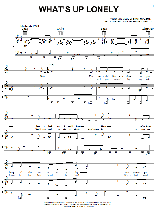Download Kelly Clarkson What's Up Lonely Sheet Music and learn how to play Piano, Vocal & Guitar (Right-Hand Melody) PDF digital score in minutes