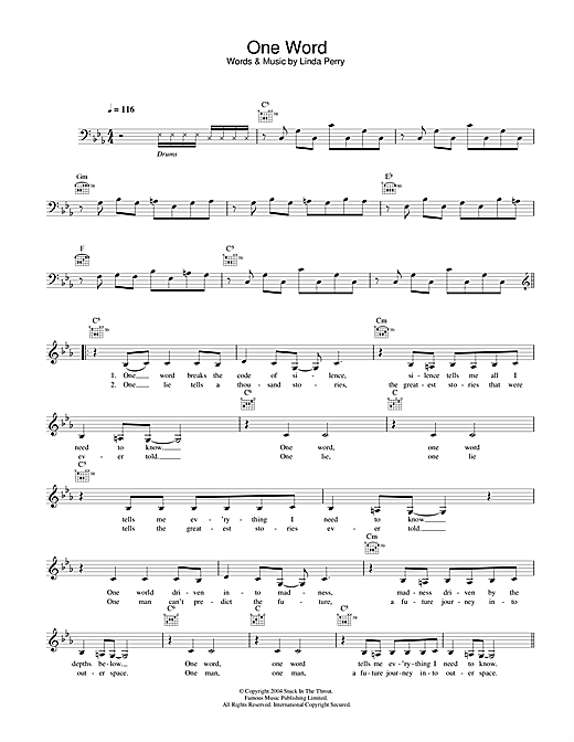Kelly Osbourne One Word Sheet Music Notes Download Printable PDF Kelly Osbourne One Word Sheet Music Notes Download Printable PDF