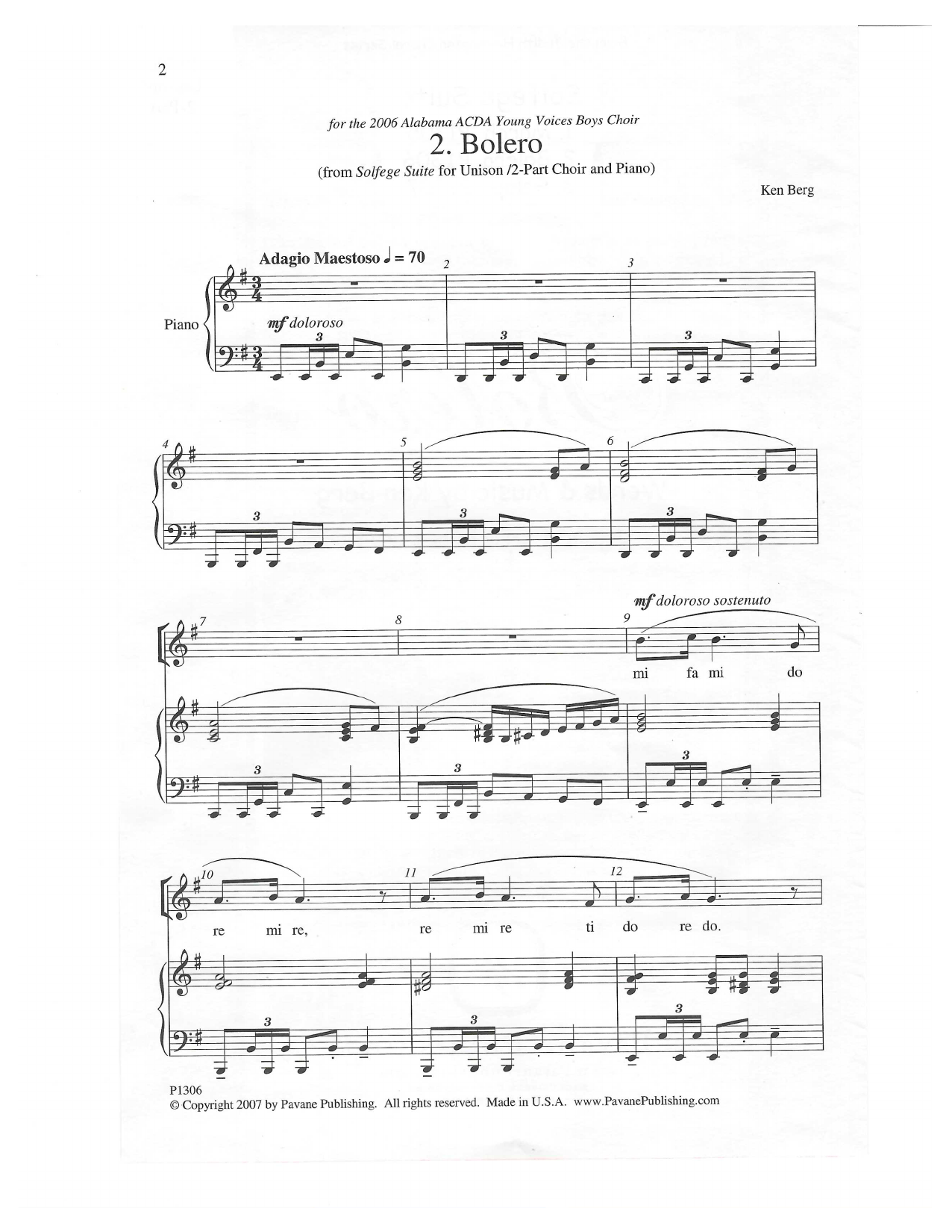 Download Ken Berg Bolero (from 