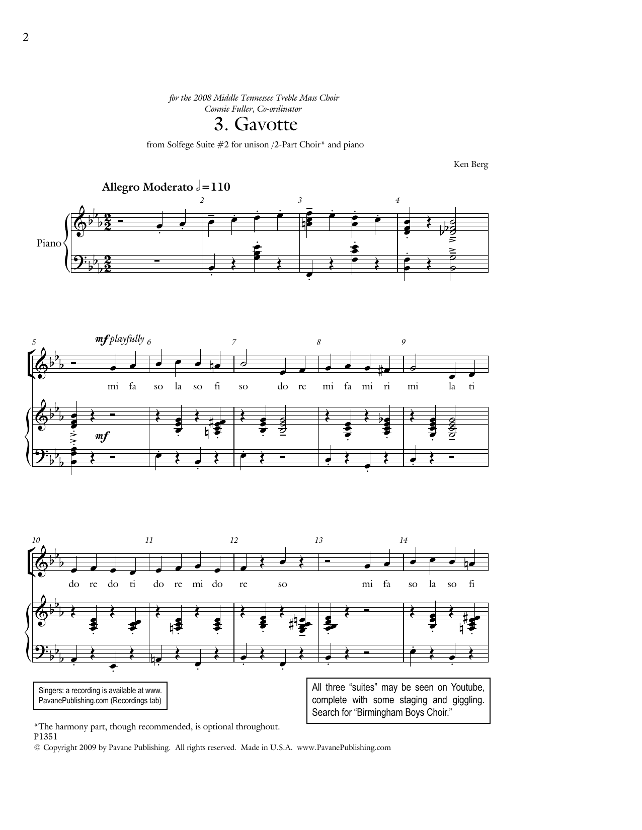 Download Ken Berg Gavotte (from 