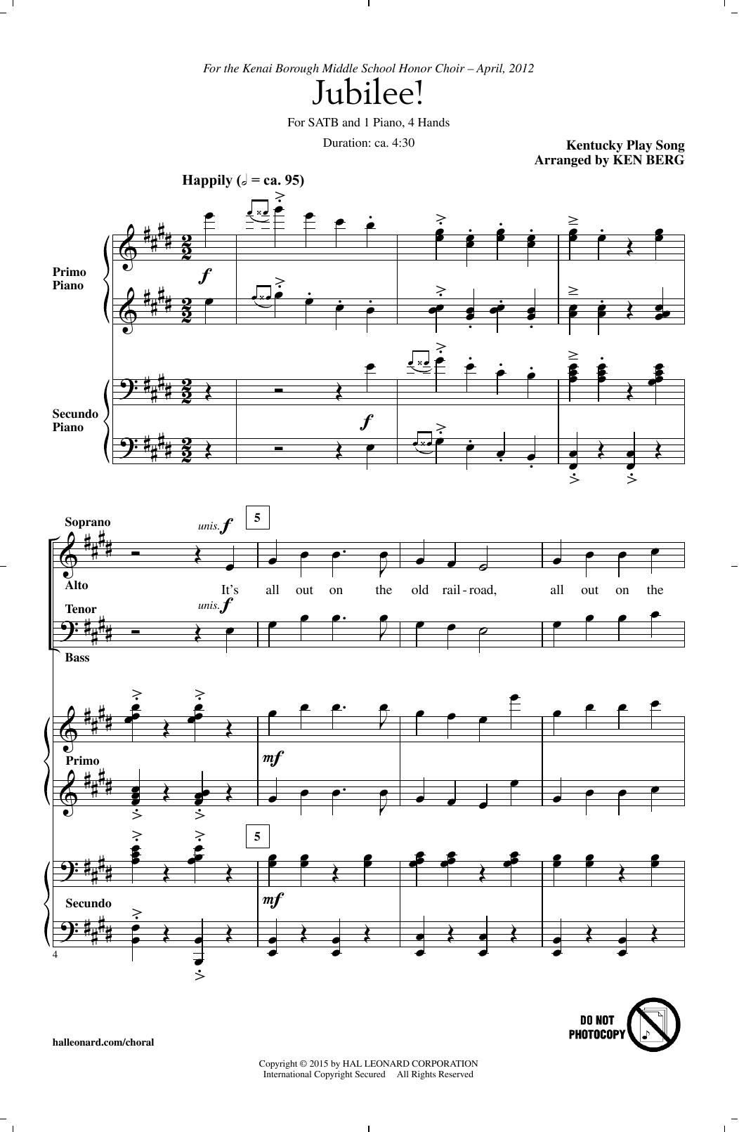 Download Traditional Jubilee! (arr. Ken Berg) Sheet Music and learn how to play SATB PDF digital score in minutes