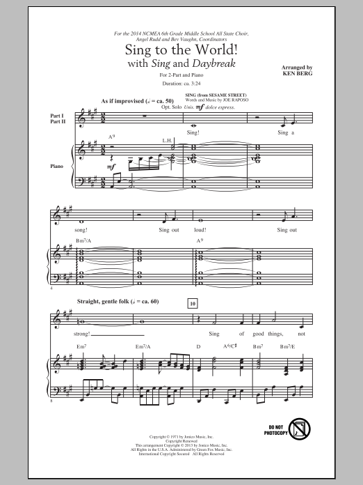 Download Ken Berg Daybreak Sheet Music and learn how to play 2-Part Choir PDF digital score in minutes