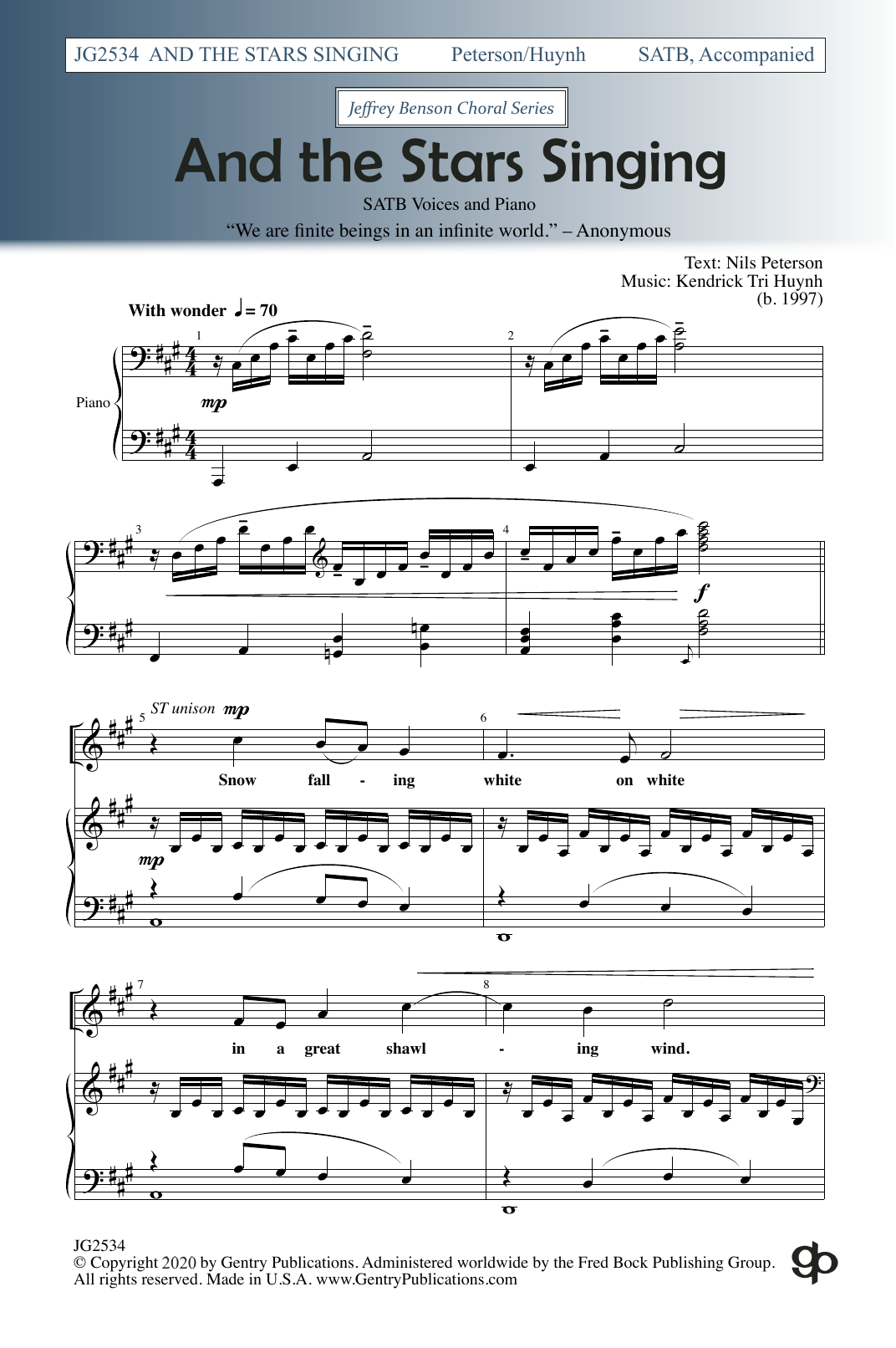 Download Kendrick Tri Huynh And The Stars Singing Sheet Music and learn how to play SATB Choir PDF digital score in minutes