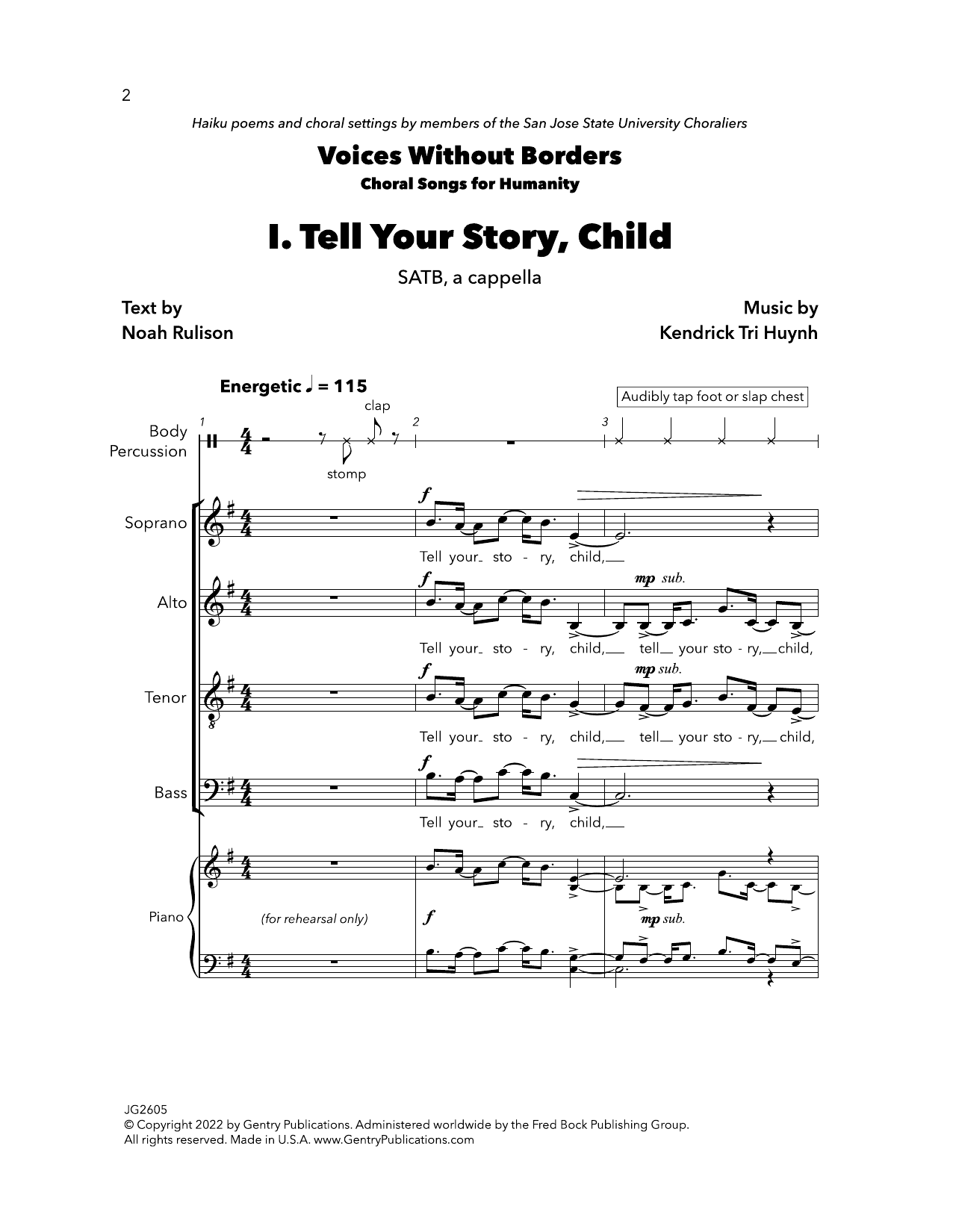 Download Kendrick Tri Huynh Tell Your Story, Child Sheet Music and learn how to play SATB Choir PDF digital score in minutes