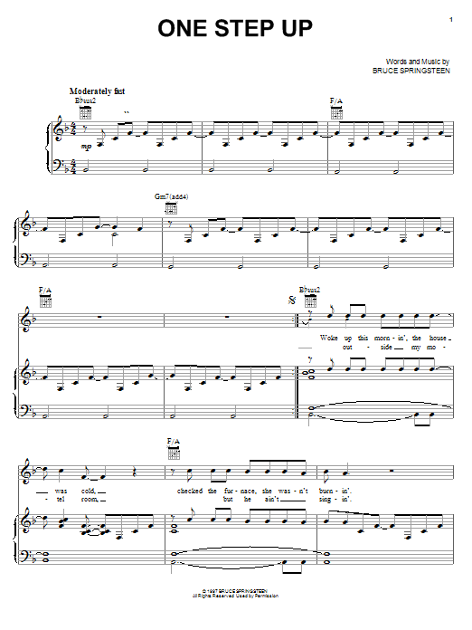 Download Kenny Chesney One Step Up Sheet Music and learn how to play Piano, Vocal & Guitar (Right-Hand Melody) PDF digital score in minutes