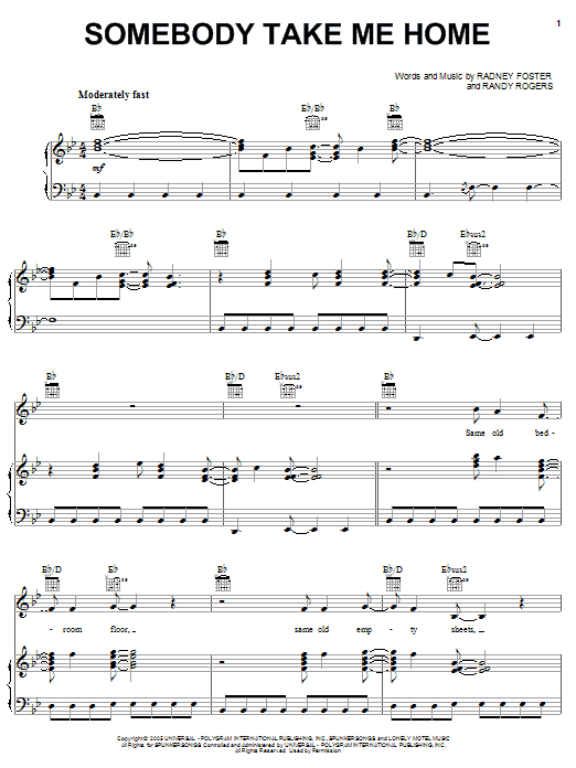 Download Kenny Chesney Somebody Take Me Home Sheet Music and learn how to play Piano, Vocal & Guitar (Right-Hand Melody) PDF digital score in minutes
