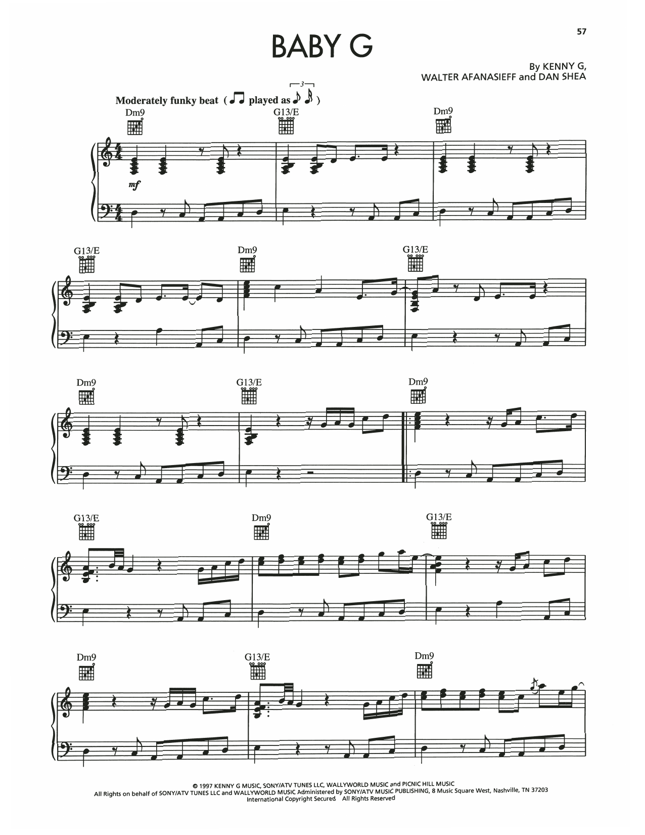 Download Kenny G Baby G Sheet Music and learn how to play Piano Solo PDF digital score in minutes