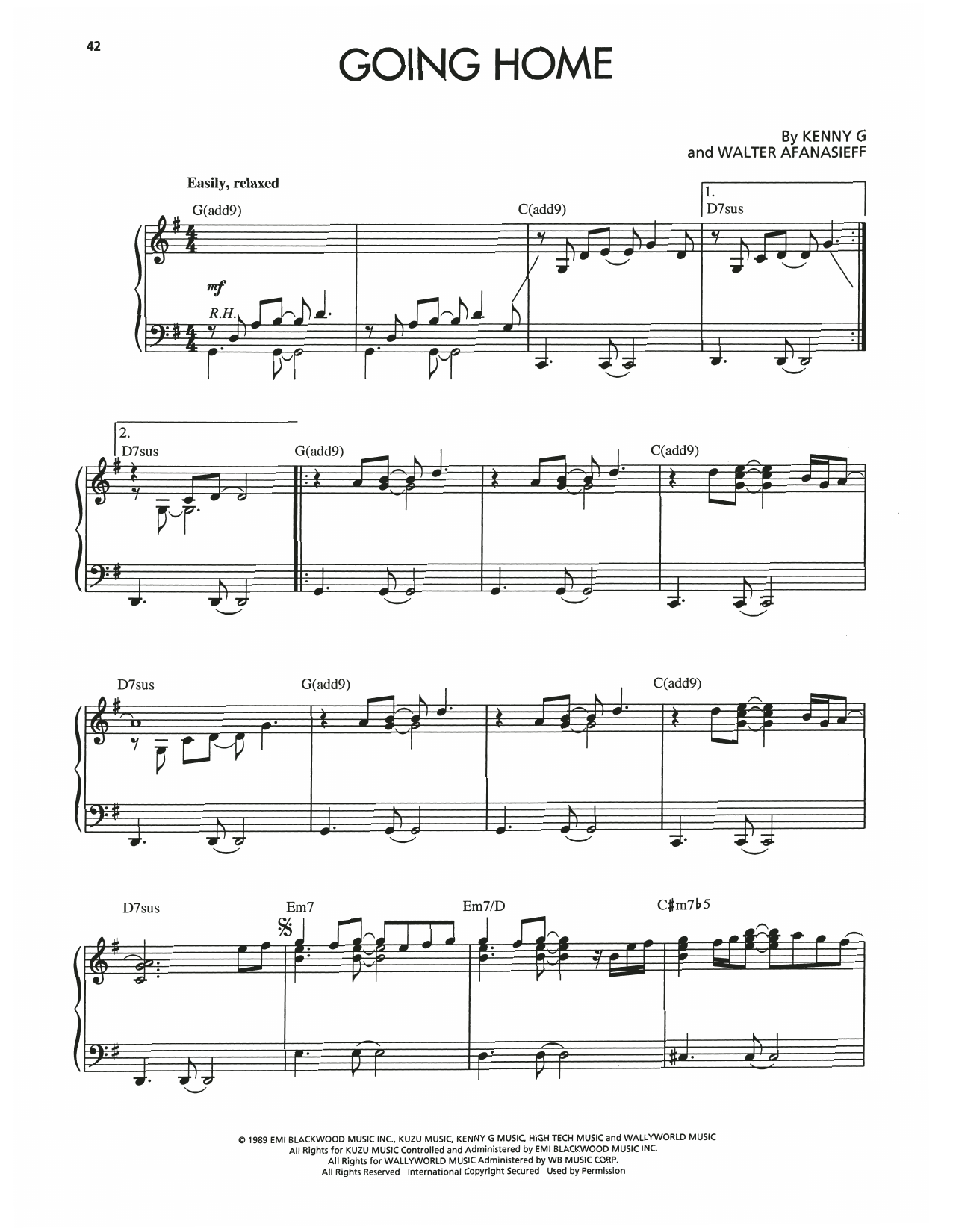 Download Kenny G Going Home Sheet Music and learn how to play Piano Solo PDF digital score in minutes