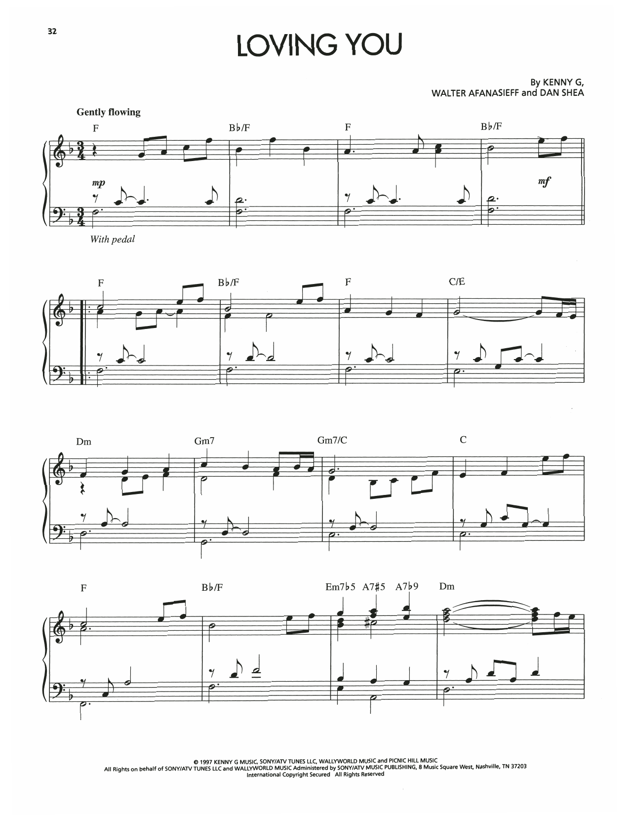 Download Kenny G Loving You Sheet Music and learn how to play Piano Solo PDF digital score in minutes