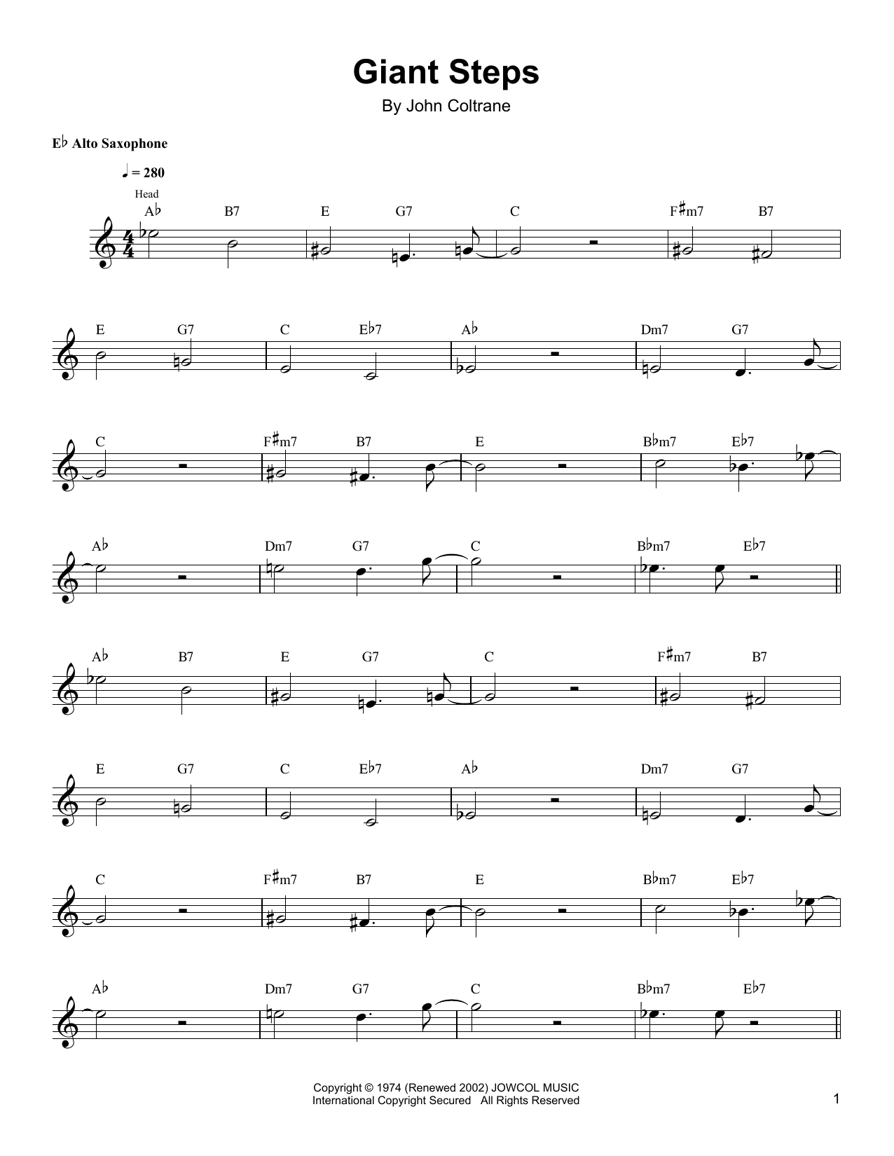 Download Kenny Garrett Giant Steps Sheet Music and learn how to play Alto Sax Transcription PDF digital score in minutes