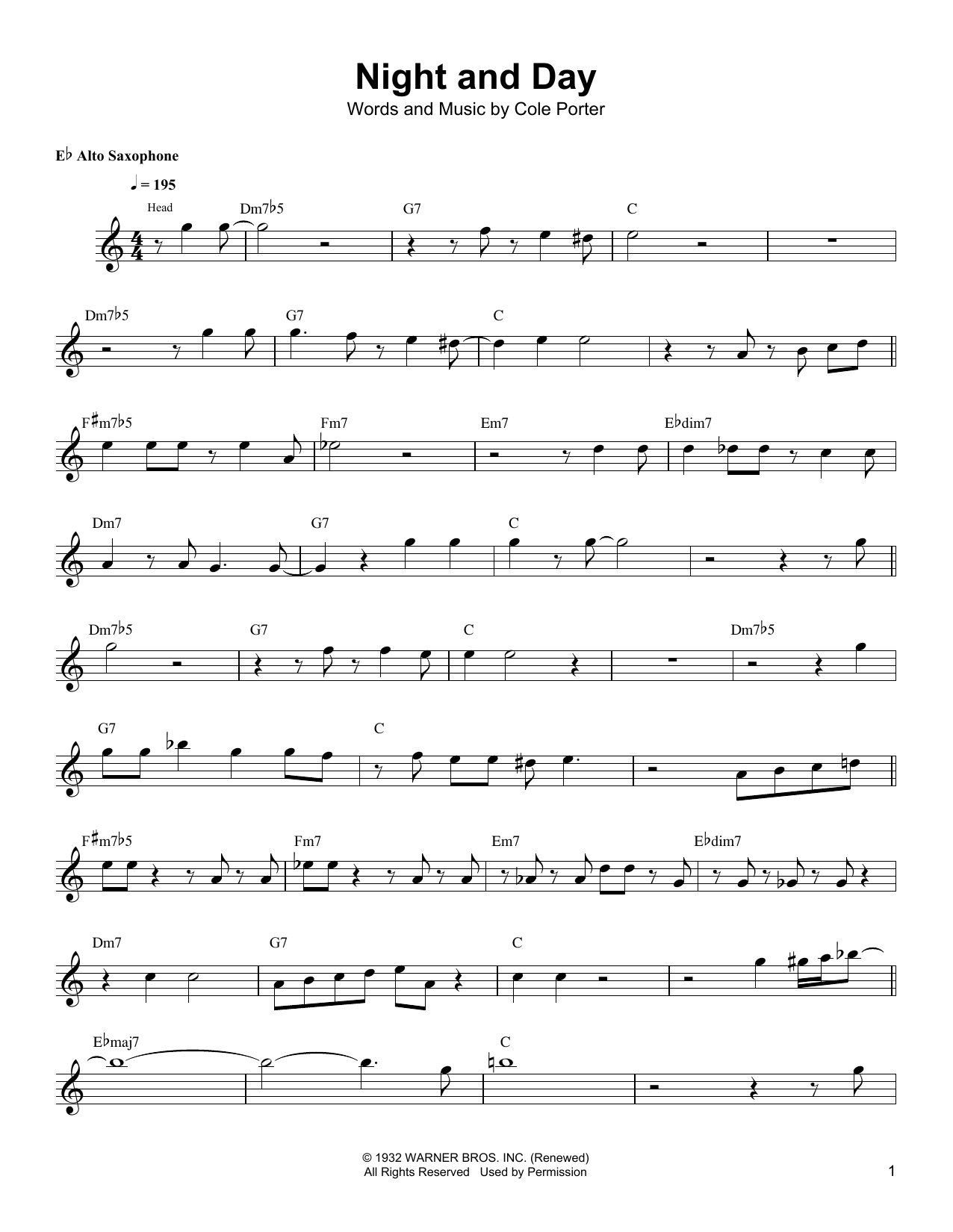 Download Kenny Garrett Night And Day Sheet Music and learn how to play Alto Sax Transcription PDF digital score in minutes