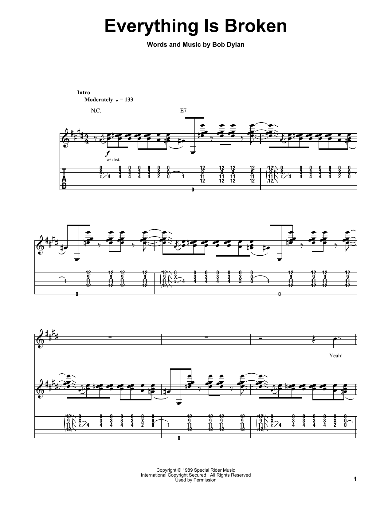 Download Kenny Wayne Shepherd Everything Is Broken Sheet Music and learn how to play Guitar Tab PDF digital score in minutes