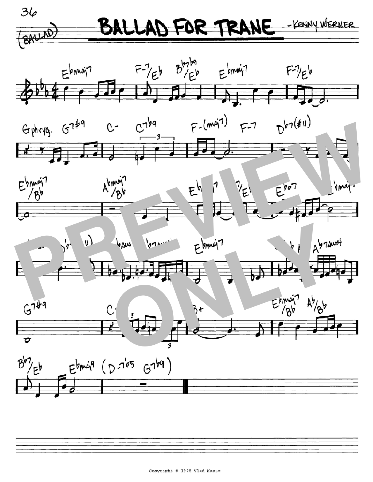 Download Kenny Werner Ballad For Trane Sheet Music and learn how to play Real Book – Melody & Chords – C Instruments PDF digital score in minutes