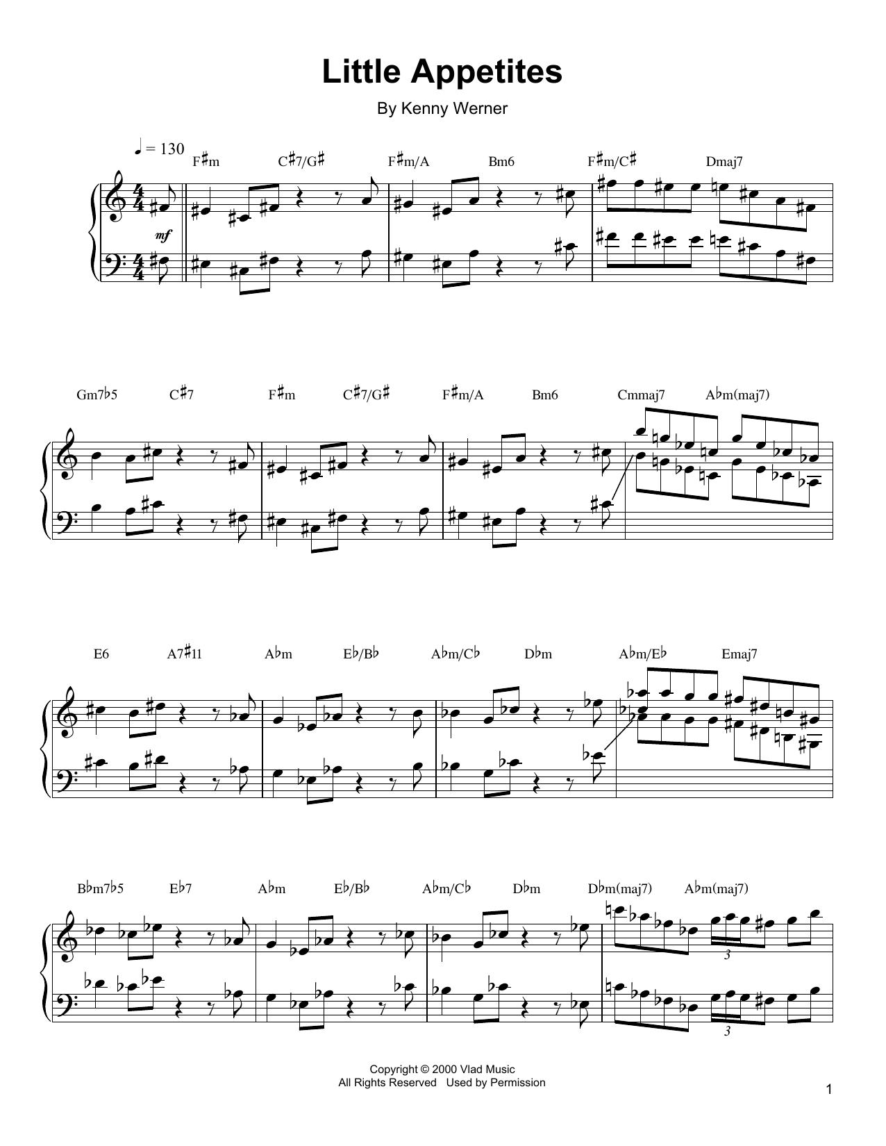Download Kenny Werner Little Appetites Sheet Music and learn how to play Piano Transcription PDF digital score in minutes
