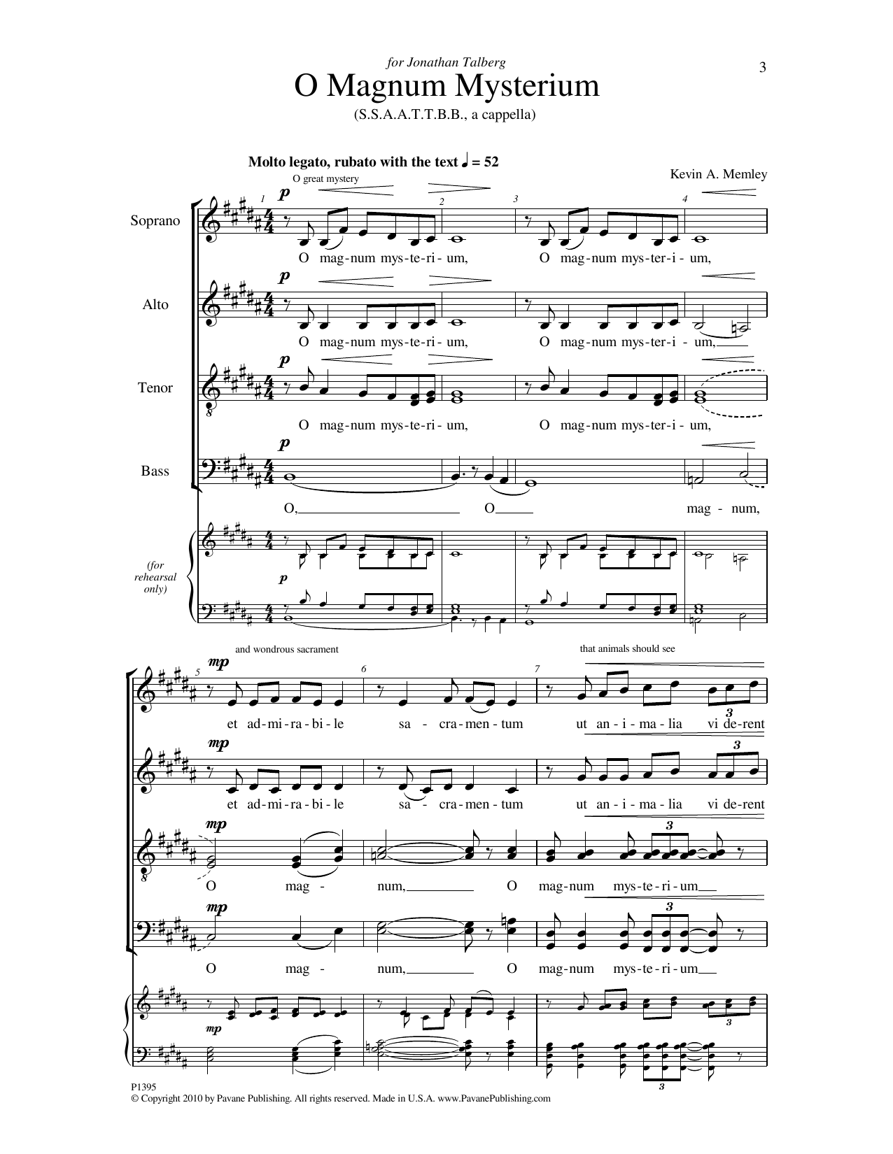 Download Kevin A. Memley O Magnum Mysterium Sheet Music and learn how to play SSAA Choir PDF digital score in minutes