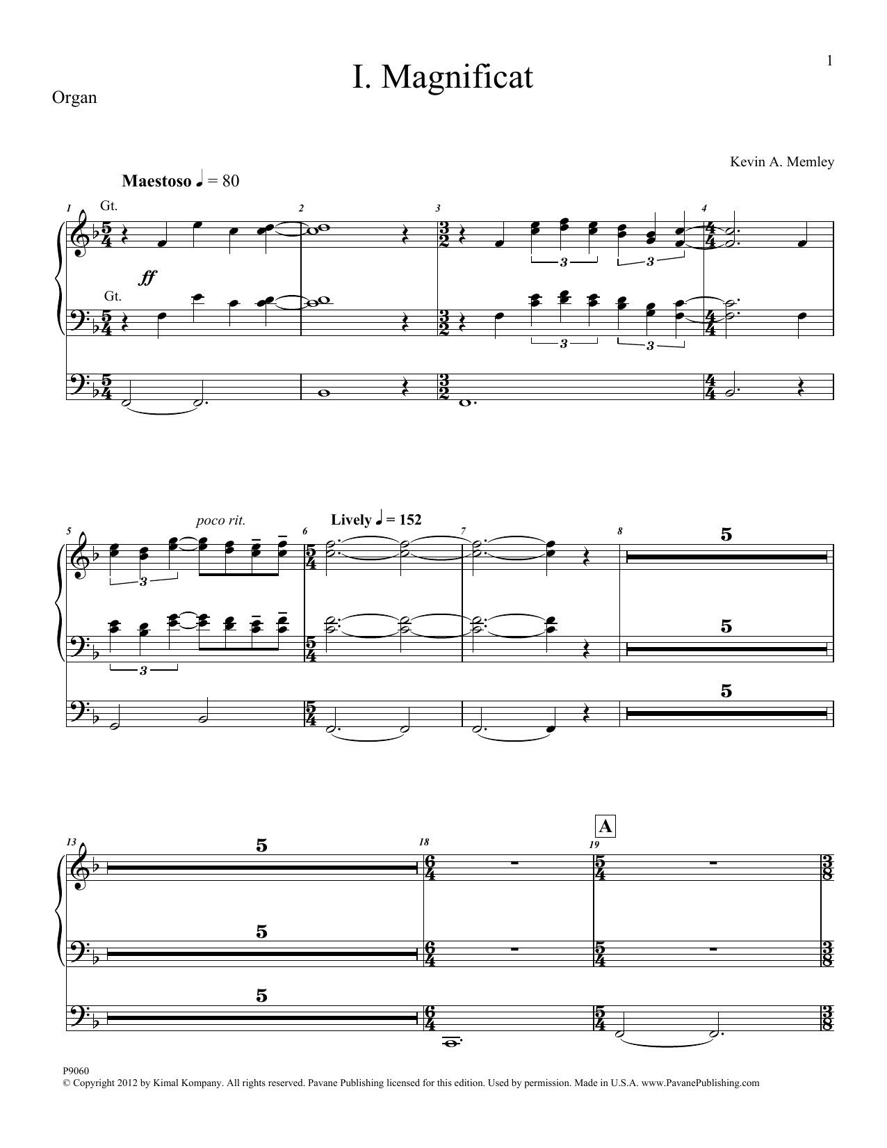 Download Kevin Memley Magnificat (Brass Quintet) (Parts) - Organ Sheet Music and learn how to play Choir Instrumental Pak PDF digital score in minutes