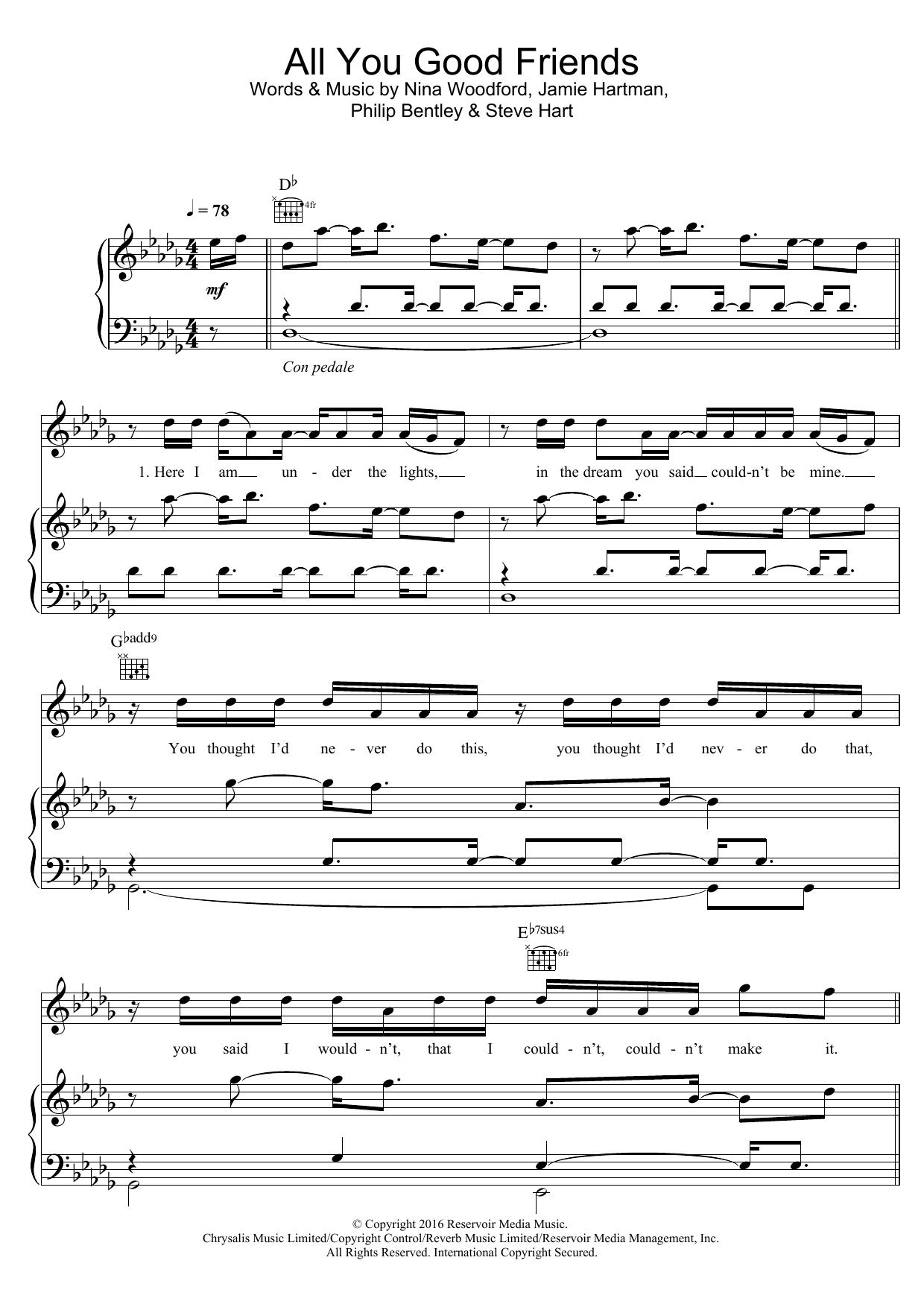 Download Kevin Simm All You Good Friends Sheet Music and learn how to play Piano, Vocal & Guitar PDF digital score in minutes