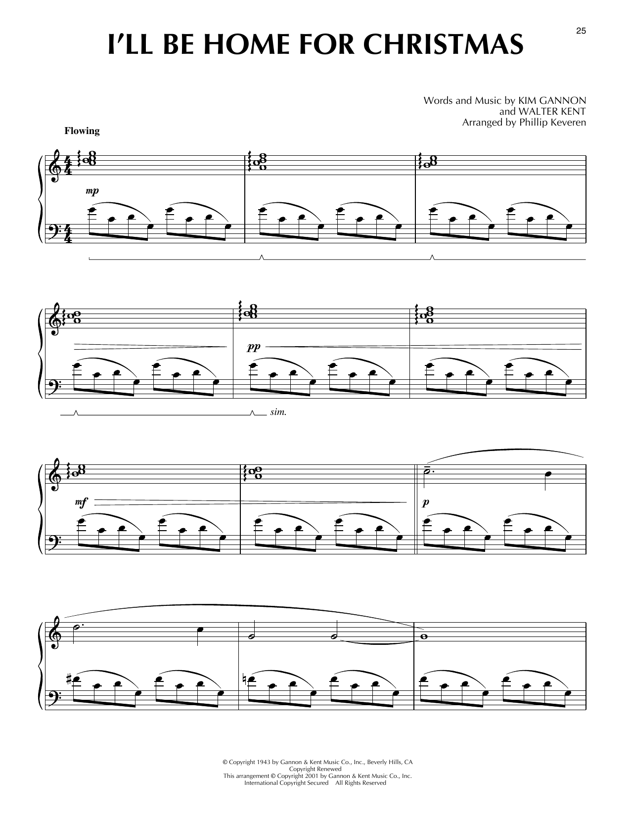 Download Kim Gannon & Walter Kent I'll Be Home For Christmas [Jazz version] (arr. Phillip Keveren) Sheet Music and learn how to play Piano Solo PDF digital score in minutes