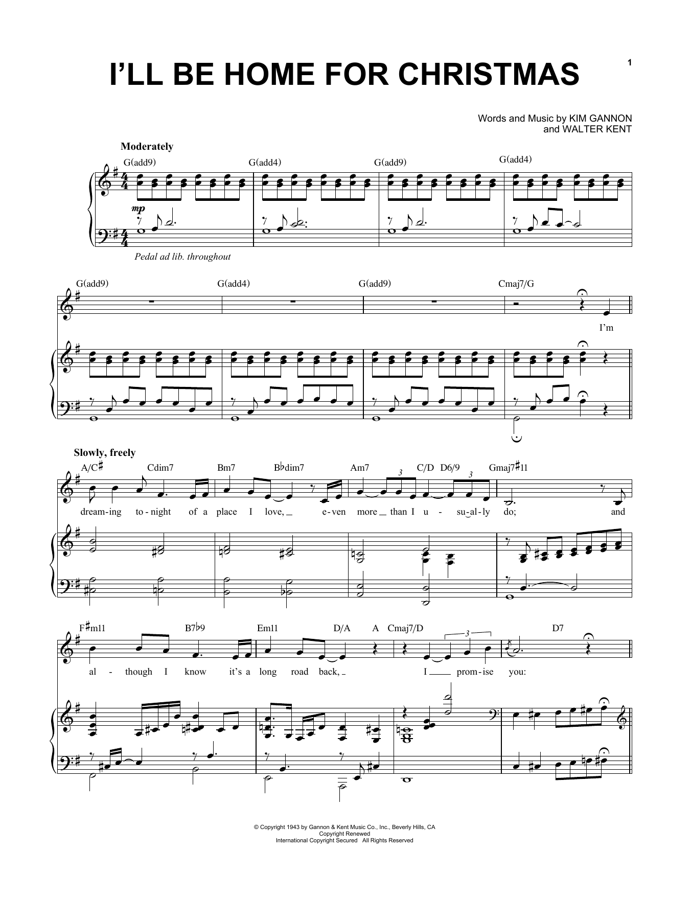 Download Kim Gannon I'll Be Home For Christmas Sheet Music and learn how to play Alto Sax Duet PDF digital score in minutes