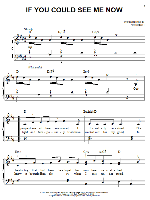 Download Kim Noblitt If You Could See Me Now Sheet Music and learn how to play Easy Piano PDF digital score in minutes