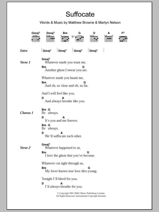 Download King Adora Suffocate Sheet Music and learn how to play Lyrics & Chords PDF digital score in minutes