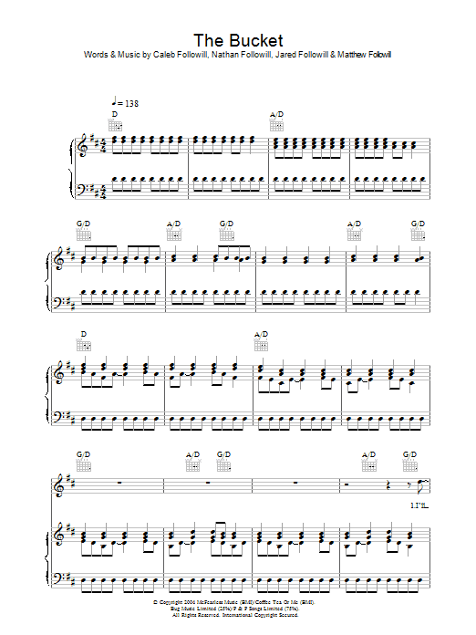 Download Kings Of Leon The Bucket Sheet Music and learn how to play Guitar Tab PDF digital score in minutes