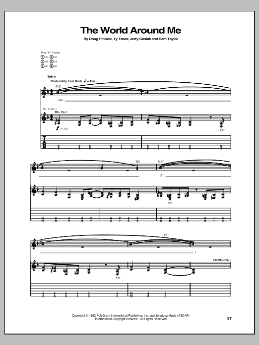 Download King's X The World Around Me Sheet Music and learn how to play Guitar Tab PDF digital score in minutes