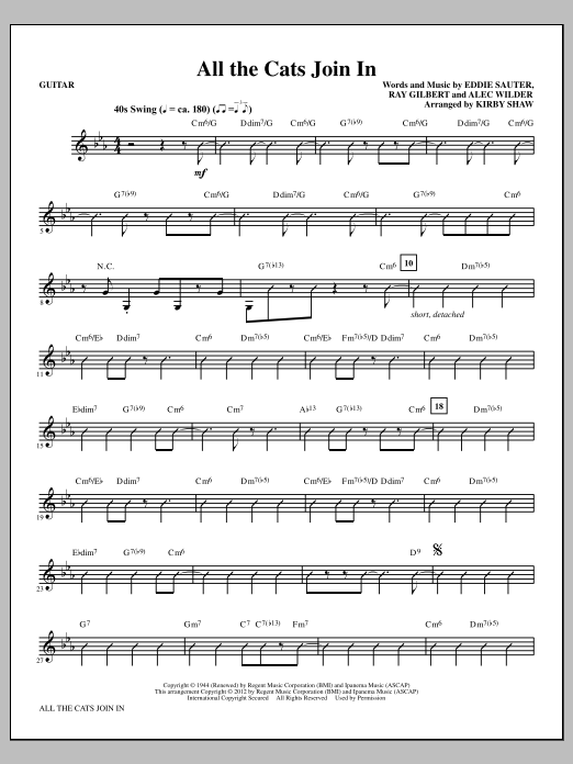 Download Kirby Shaw All The Cats Join In - Guitar Sheet Music and learn how to play Choir Instrumental Pak PDF digital score in minutes