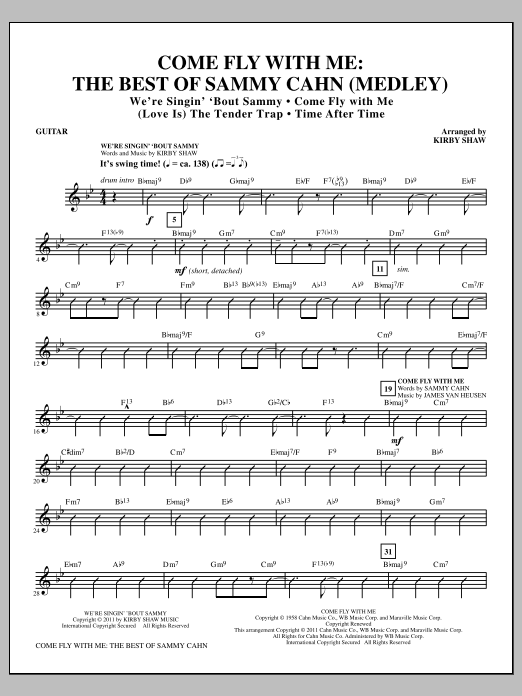 Download Kirby Shaw Come Fly With Me: The Best Of Sammy Cahn - Guitar Sheet Music and learn how to play Choir Instrumental Pak PDF digital score in minutes