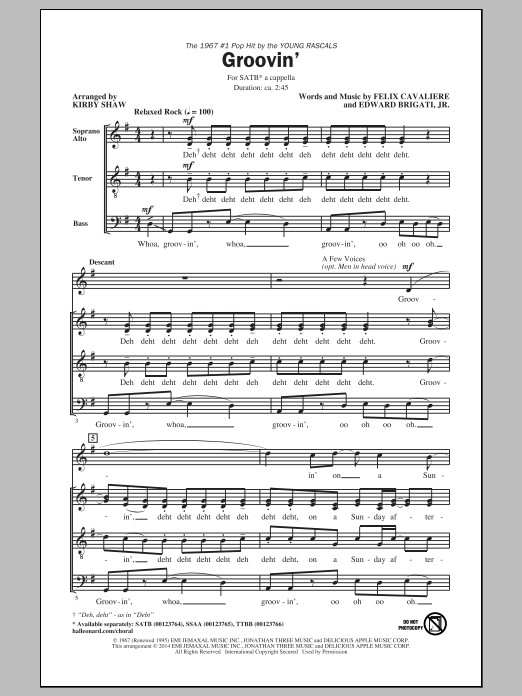 Download Kirby Shaw Groovin' Sheet Music and learn how to play SSA PDF digital score in minutes