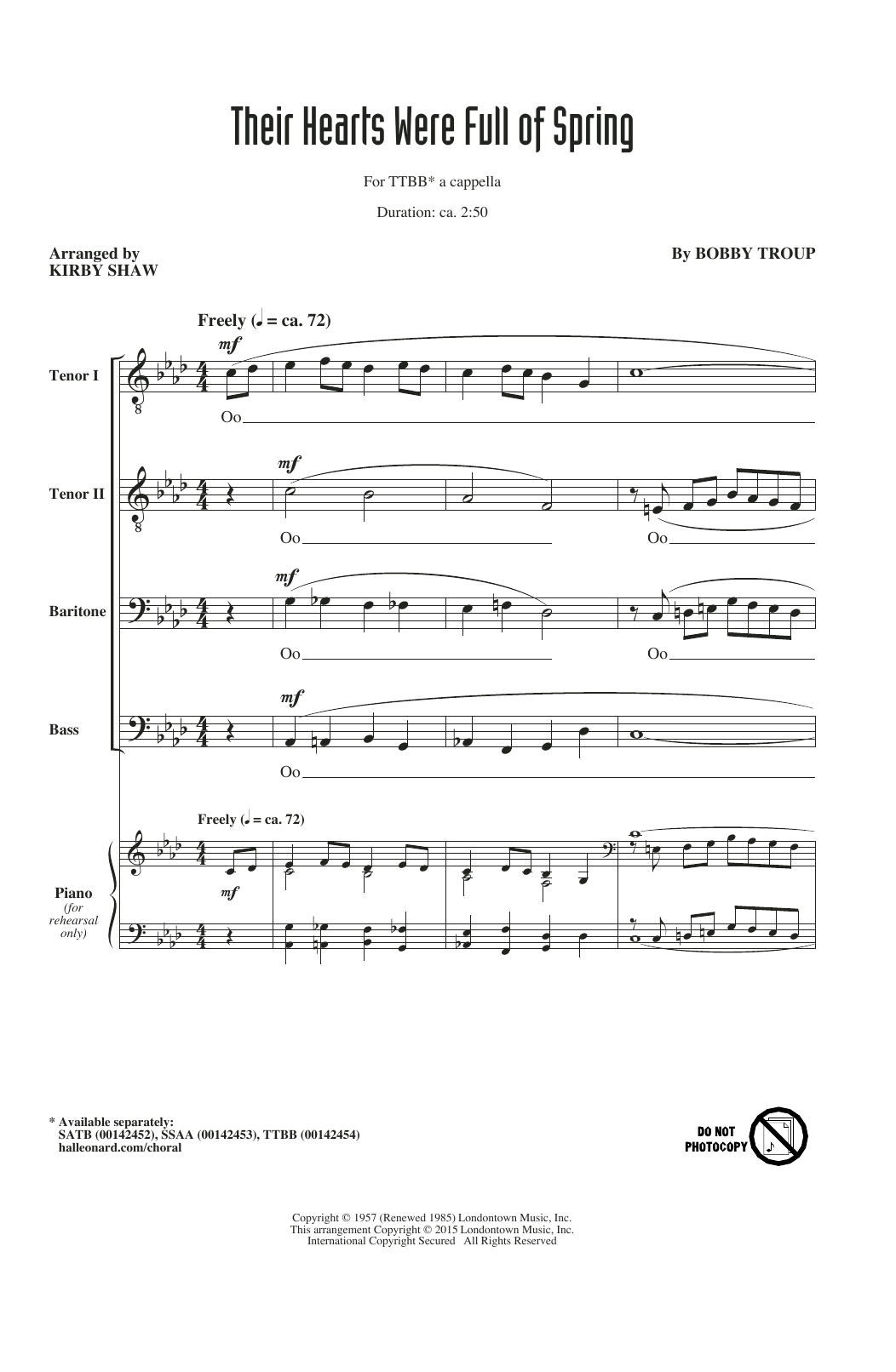 Download The Beach Boys Their Hearts Were Full Of Spring (arr. Kirby Shaw) Sheet Music and learn how to play SATB PDF digital score in minutes
