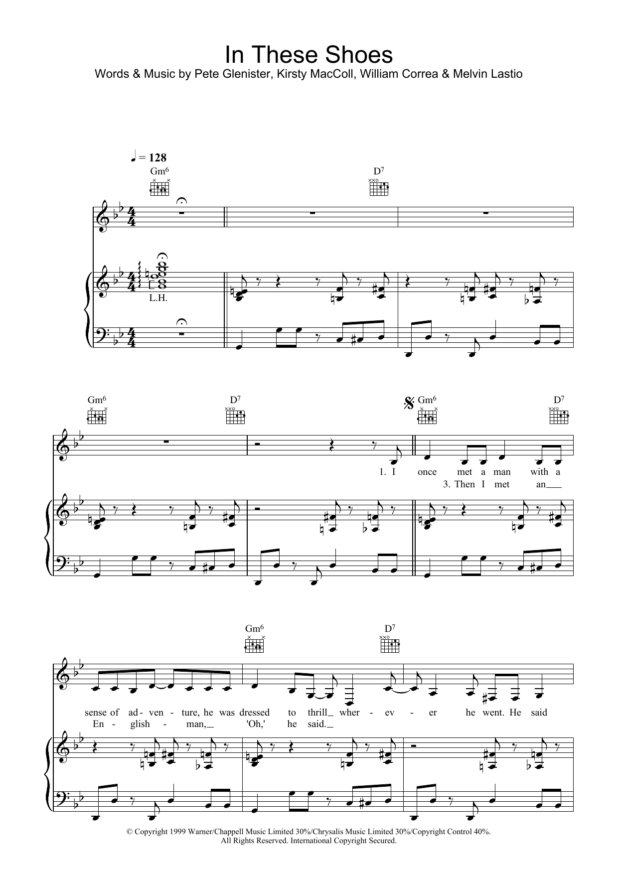 Download Kirsty MacColl In These Shoes Sheet Music and learn how to play Piano, Vocal & Guitar PDF digital score in minutes