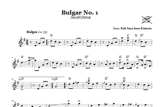 Download Kishniever Folk Tune Bulgar No. 1 (Jewish Dance) Sheet Music and learn how to play Melody Line, Lyrics & Chords PDF digital score in minutes