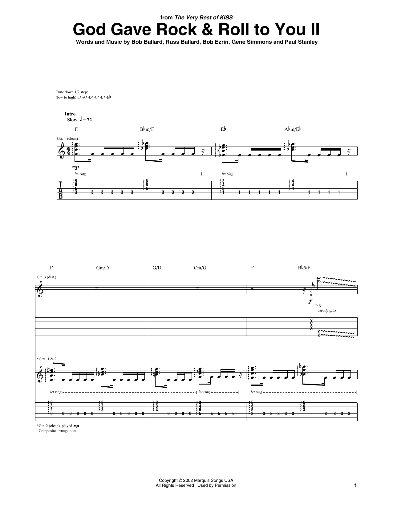 Download KISS God Gave Rock & Roll To You II Sheet Music and learn how to play Really Easy Piano PDF digital score in minutes