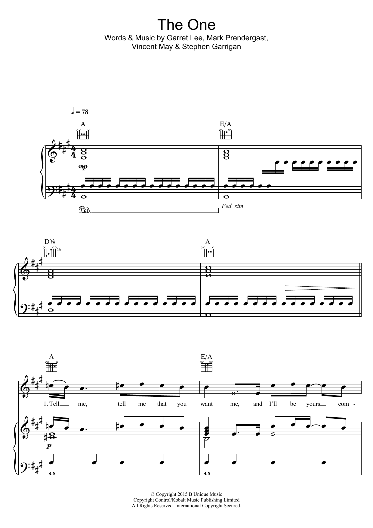 Download Kodaline The One Sheet Music and learn how to play Piano, Vocal & Guitar PDF digital score in minutes