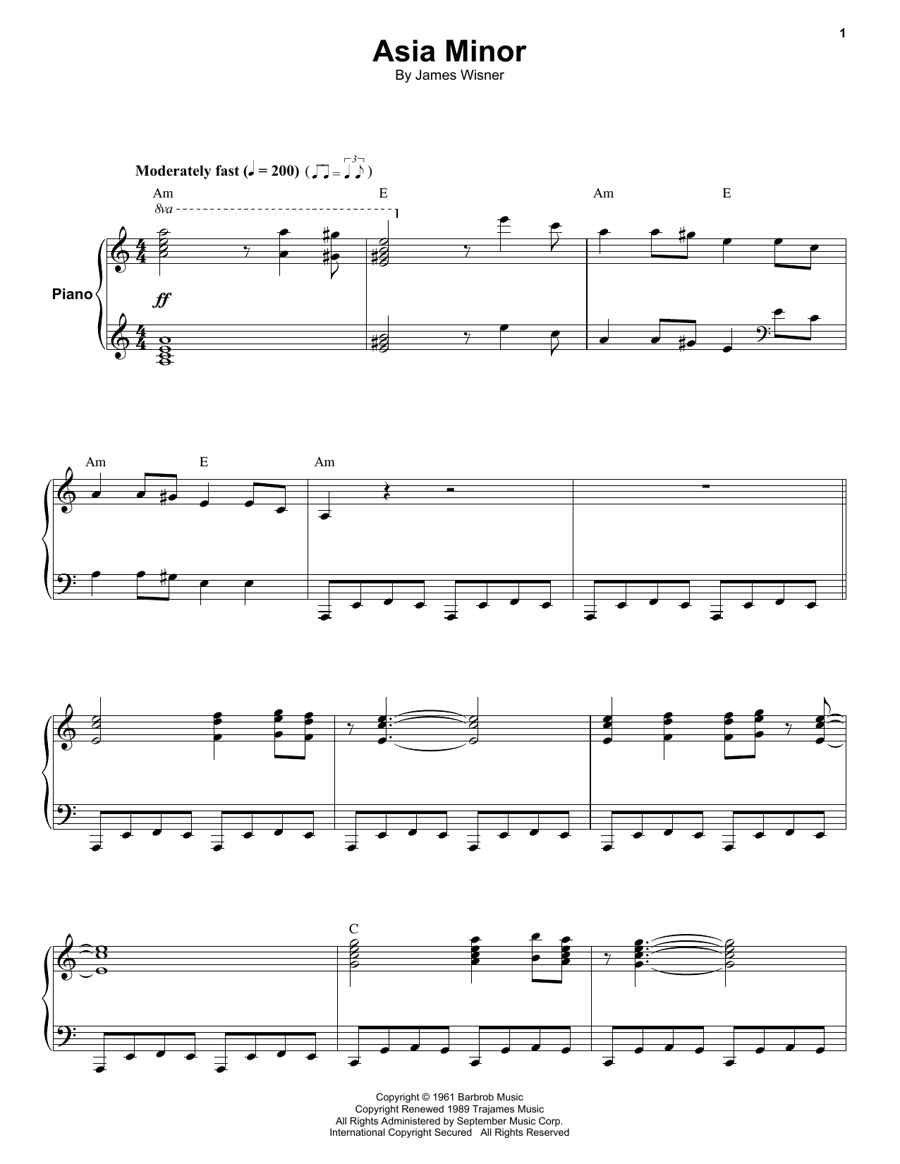 Download Kokomo Asia Minor Sheet Music and learn how to play Keyboard Transcription PDF digital score in minutes