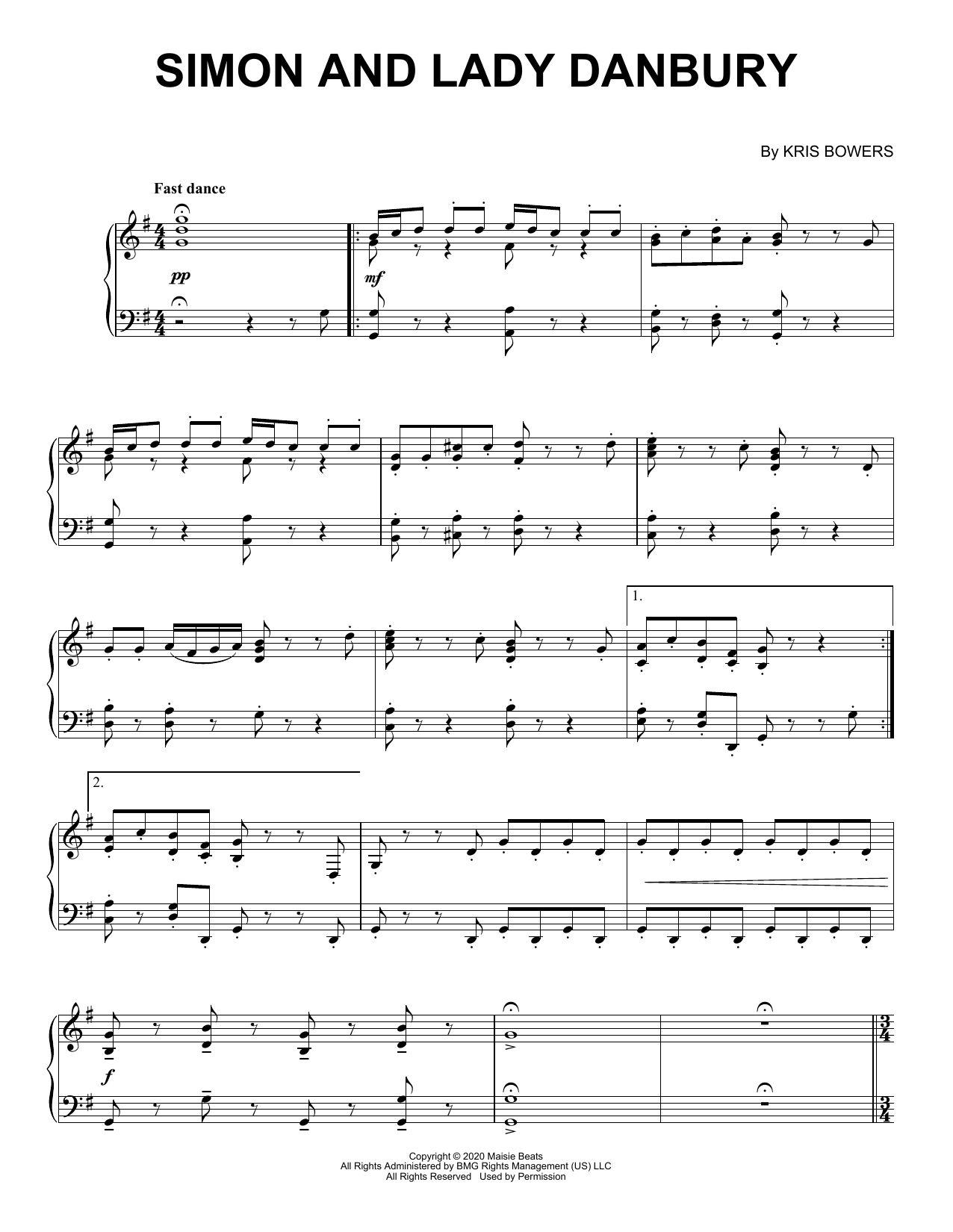 Download Kris Bowers Simon And Lady Danbury (from the Netflix series Bridgerton) Sheet Music and learn how to play Piano Solo PDF digital score in minutes
