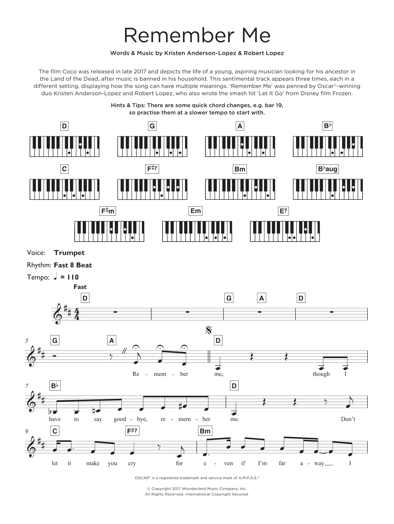 Download Kristen Anderson-Lopez & Robert Lopez Remember Me (Ernesto de la Cruz) (from Coco) Sheet Music and learn how to play Ukulele PDF digital score in minutes