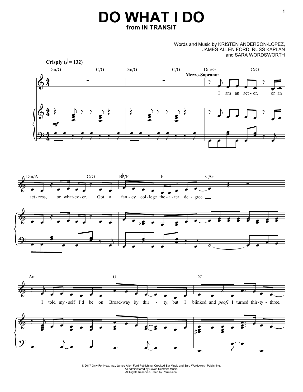 Download Kristen Anderson-Lopez Do What I Do Sheet Music and learn how to play Piano, Vocal & Guitar (Right-Hand Melody) PDF digital score in minutes