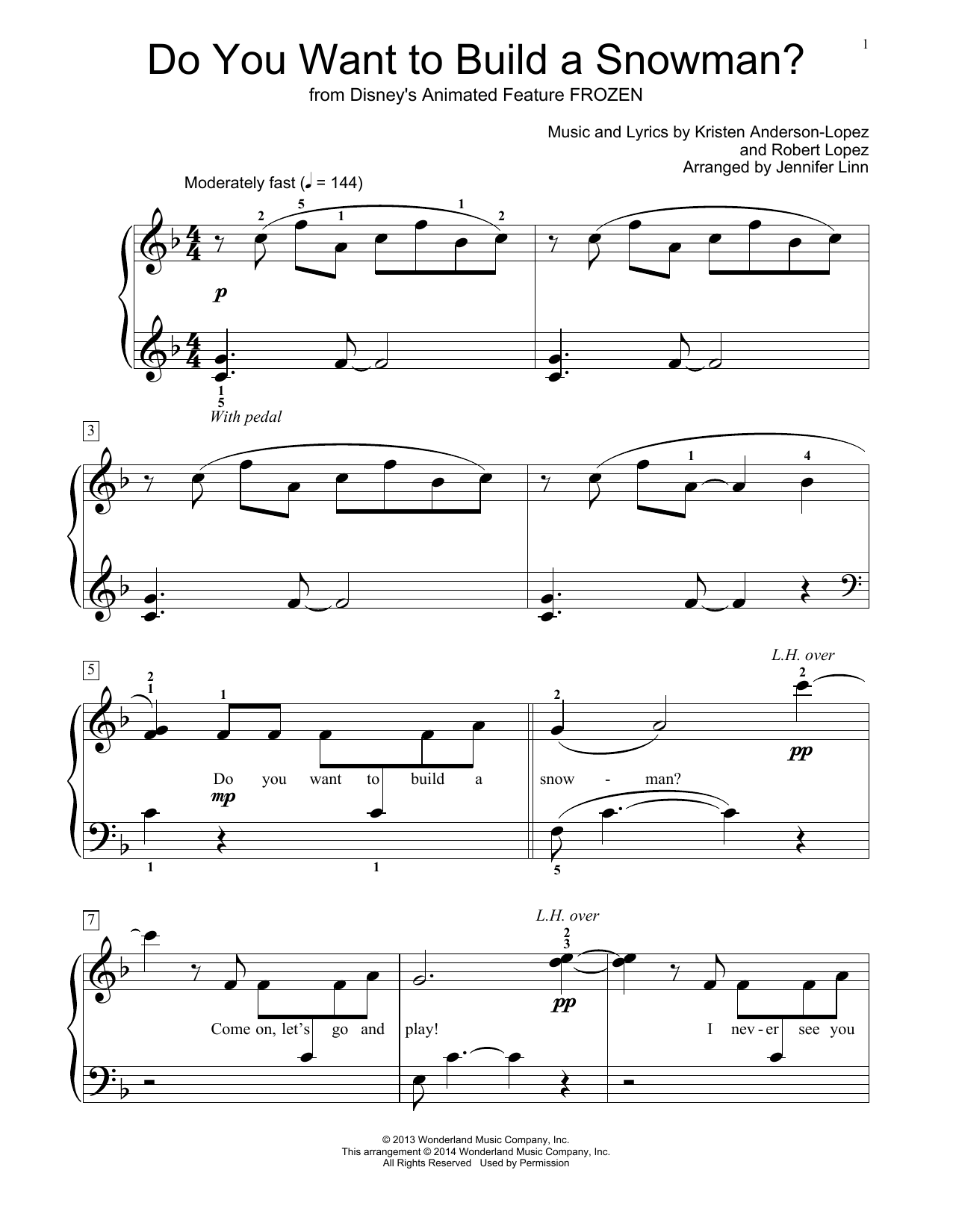Download Kristen Bell Do You Want To Build A Snowman? Sheet Music and learn how to play Easy Piano PDF digital score in minutes