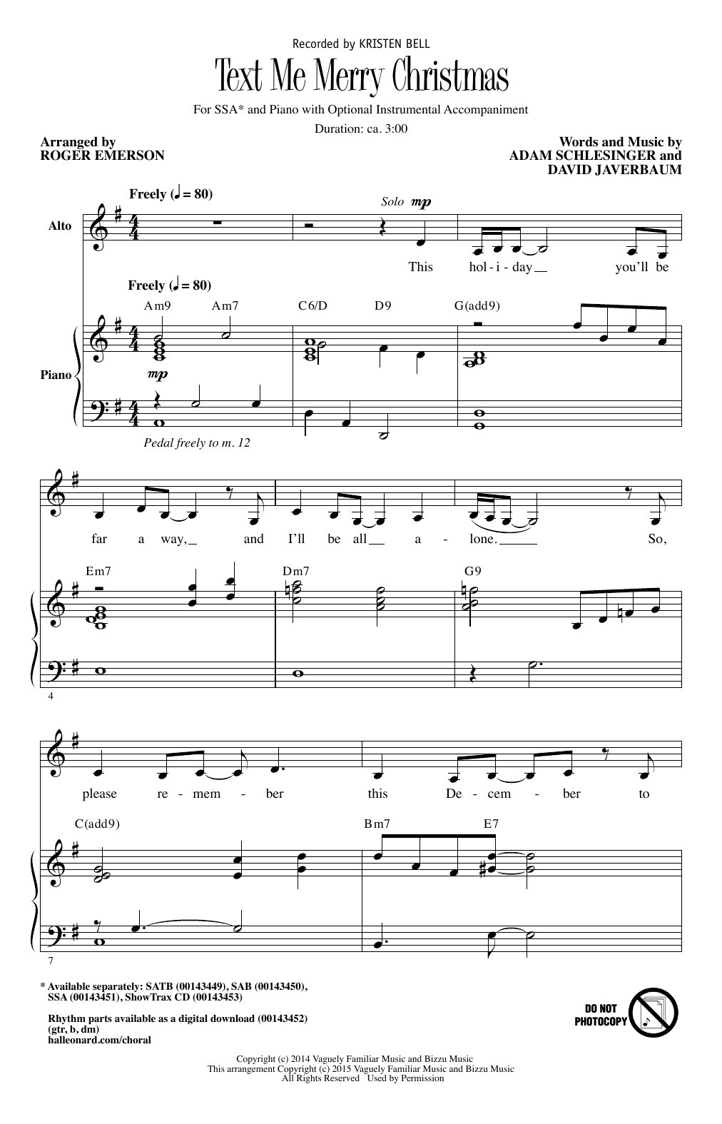 Download Roger Emerson Text Me Merry Christmas Sheet Music and learn how to play SATB PDF digital score in minutes