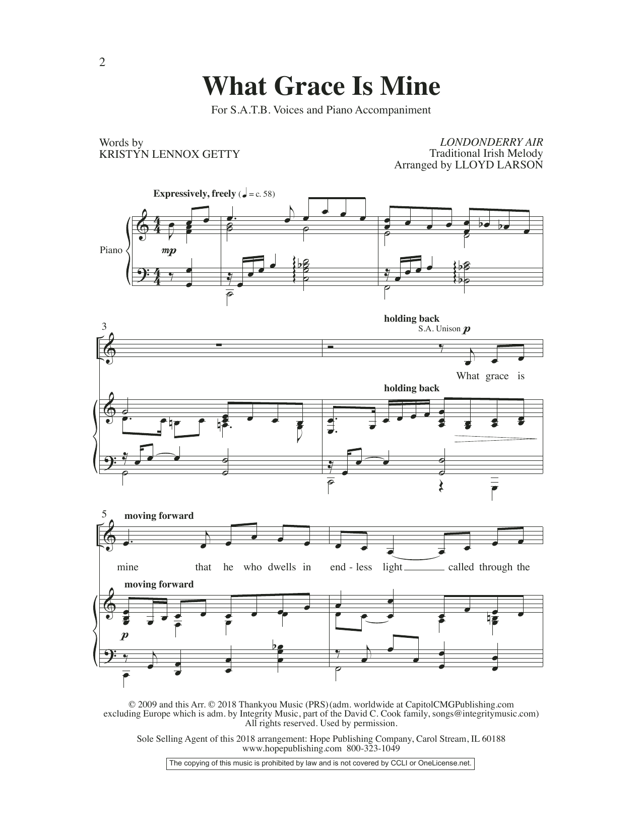 Download Kristyn Lennox Getty What Grace Is Mine Sheet Music and learn how to play SATB Choir PDF digital score in minutes