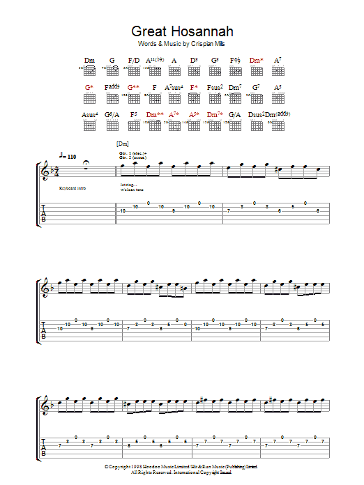 Download Kula Shaker Great Hosannah Sheet Music and learn how to play Lyrics & Chords PDF digital score in minutes