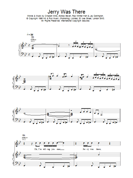 Download Kula Shaker Jerry Was There Sheet Music and learn how to play Piano, Vocal & Guitar (Right-Hand Melody) PDF digital score in minutes