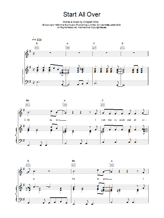 Download Kula Shaker Start All Over Sheet Music and learn how to play Lyrics & Chords PDF digital score in minutes