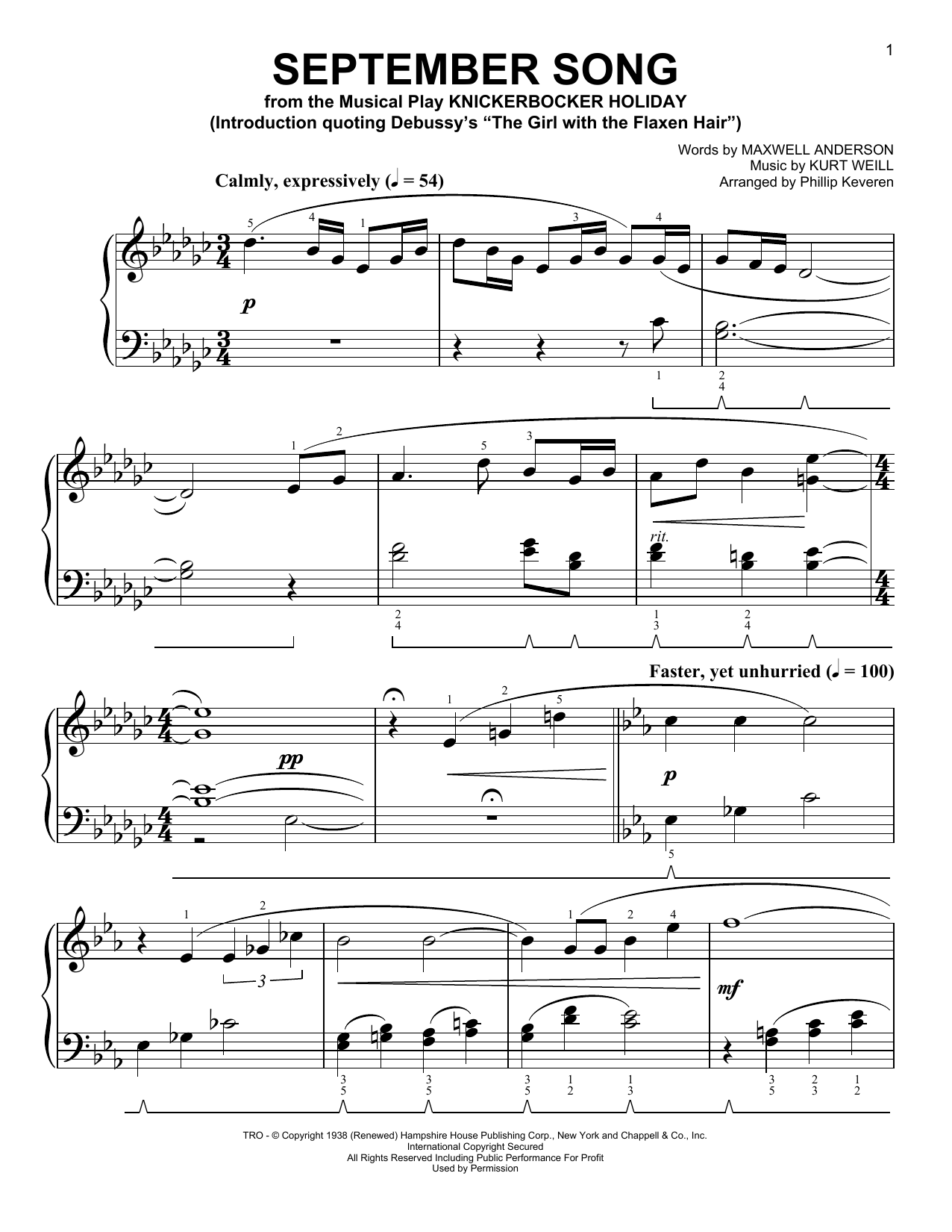 Download Phillip Keveren September Song Sheet Music and learn how to play Easy Piano PDF digital score in minutes