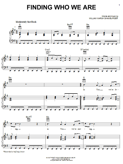 Download Kutless Finding Who We Are Sheet Music and learn how to play Piano, Vocal & Guitar (Right-Hand Melody) PDF digital score in minutes